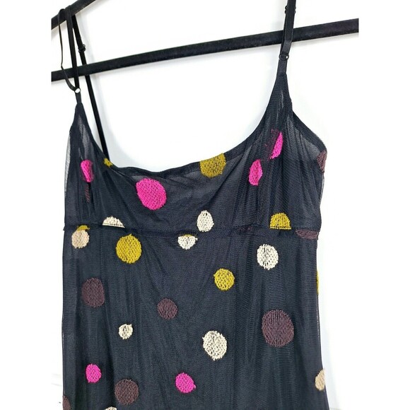 Tara Jarmon Multicolor Polkadot Midi Spaghetti Strap Dress Sz 38 / Small - Picture 3 of 8
